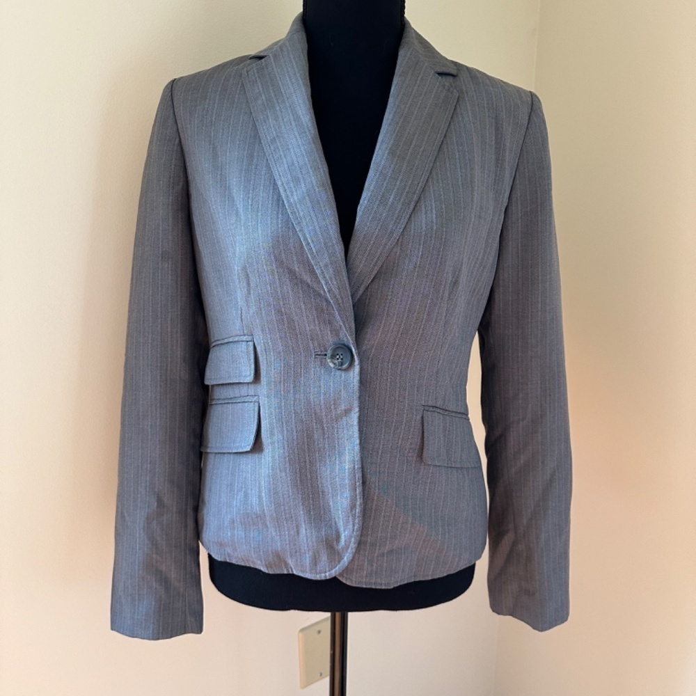 *NINE WEST* Gray Button Down Blazer Suit Jacket Size 4